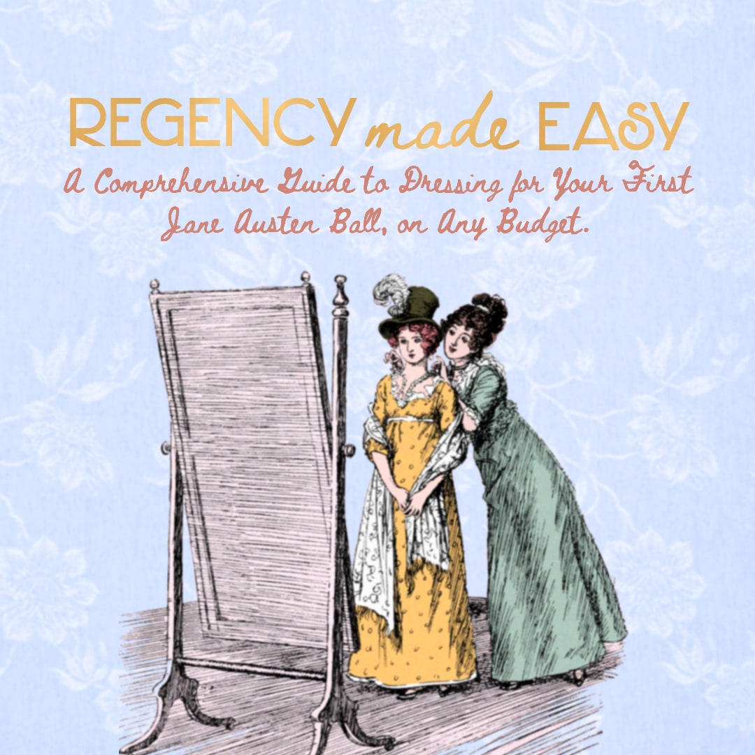 Regency Made Easy — two figures in Regency dress beside a dressing screen.