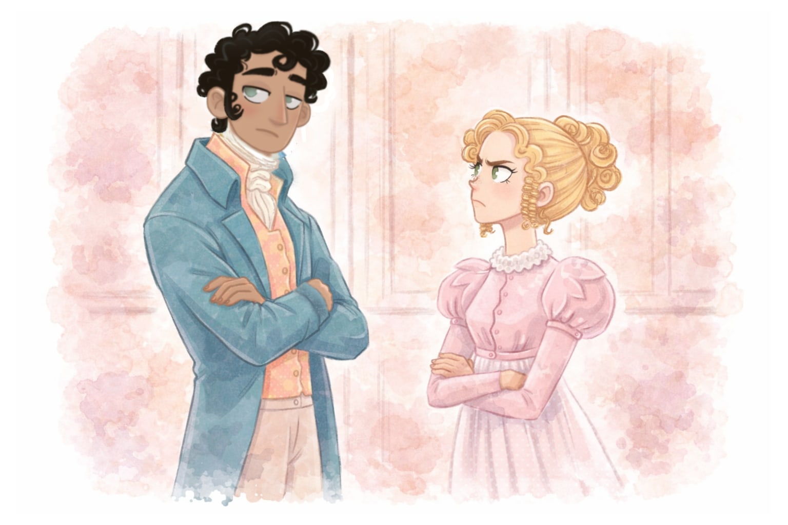 EMMA: The Graphic Novel — interior illustration of Mr Knightley and Emma.